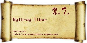 Nyitray Tibor névjegykártya